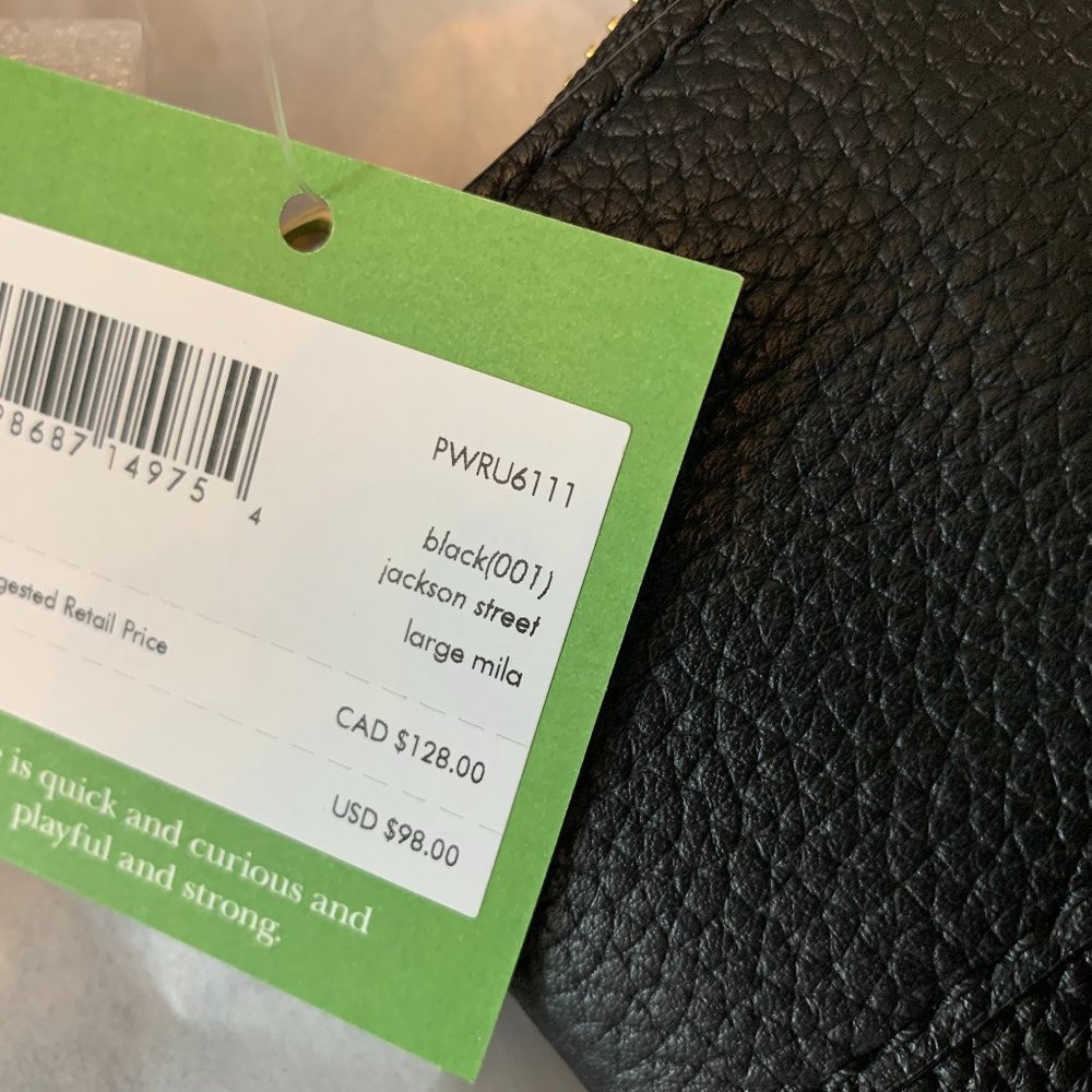 NWT Kate Spade Black Leather Clutch Purse - Picture 2 of 4